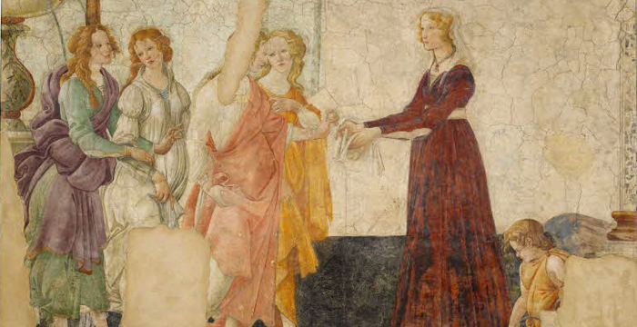 Sandro Botticelli, Vénus et les Trois Grâces offrant des présents à une jeune fille